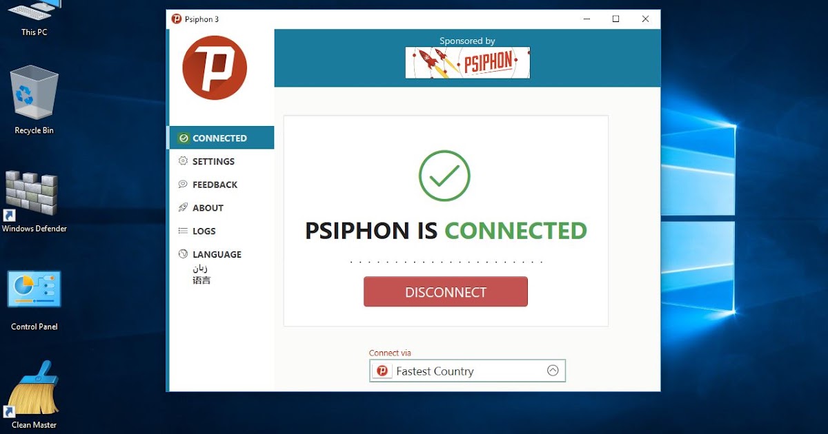 Best Free VPN - Psiphon - Windows