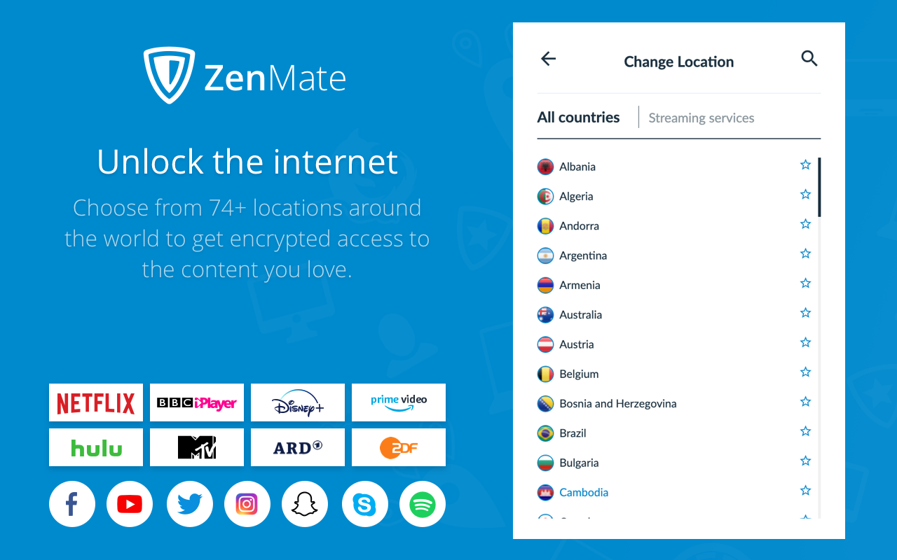 ZenMate Free VPN - Firefox Extension Preview (arabic)