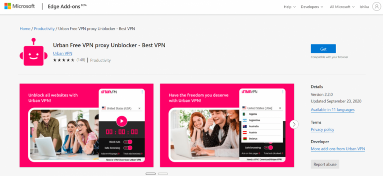 100% Urban Free Vpn Proxy Unblocker Chrome Extension