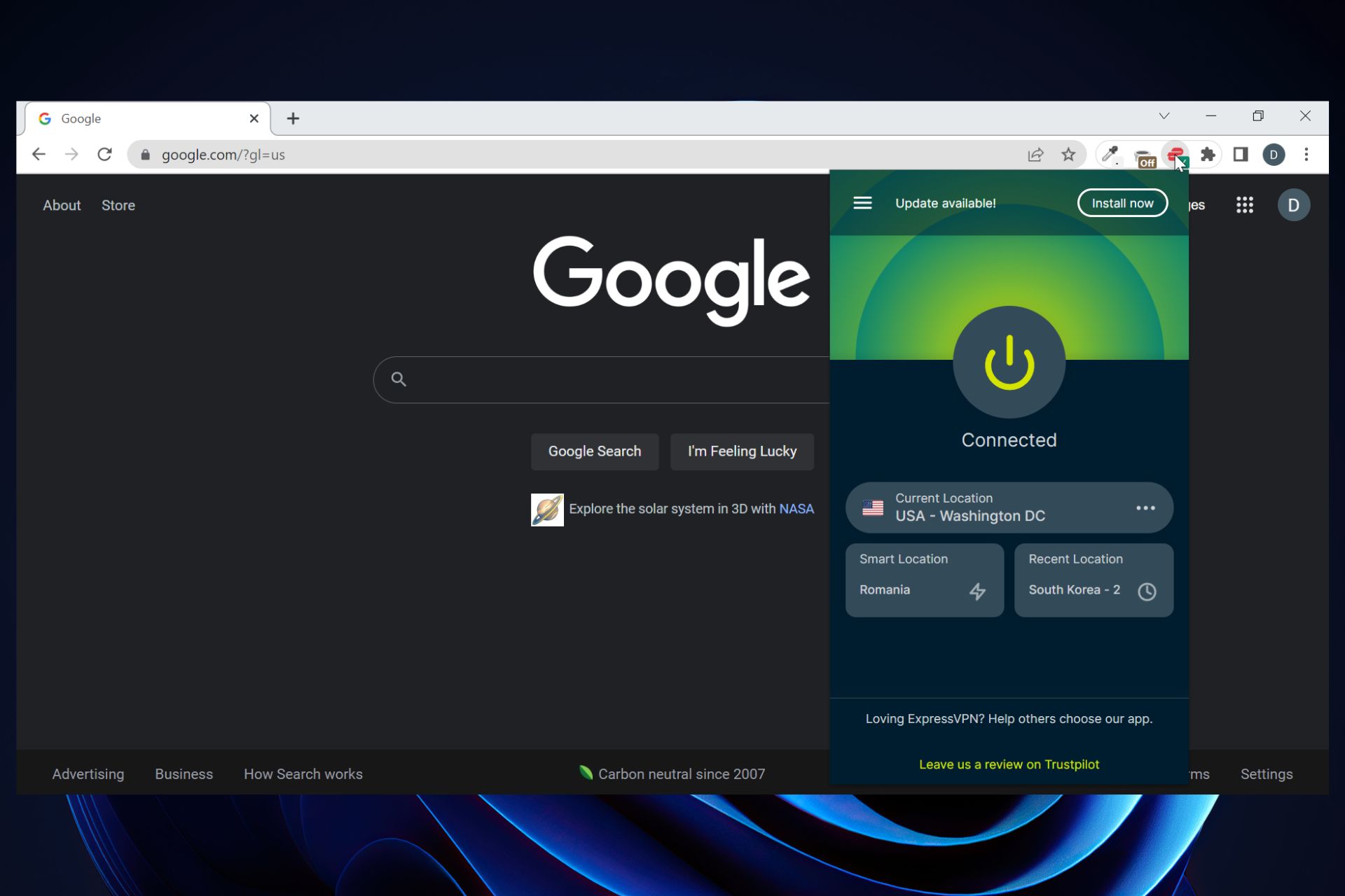 Chrome extension for VPN