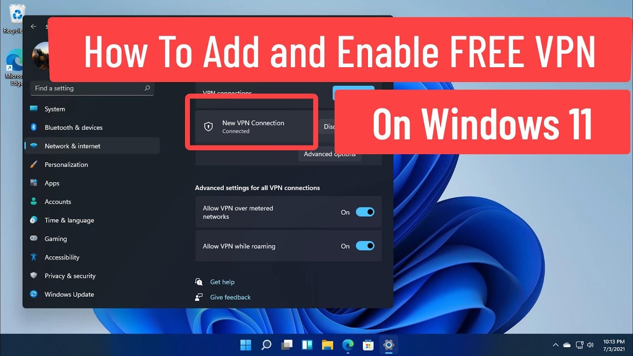 How To Add and Enable FREE VPN On Windows 11 - YouTube