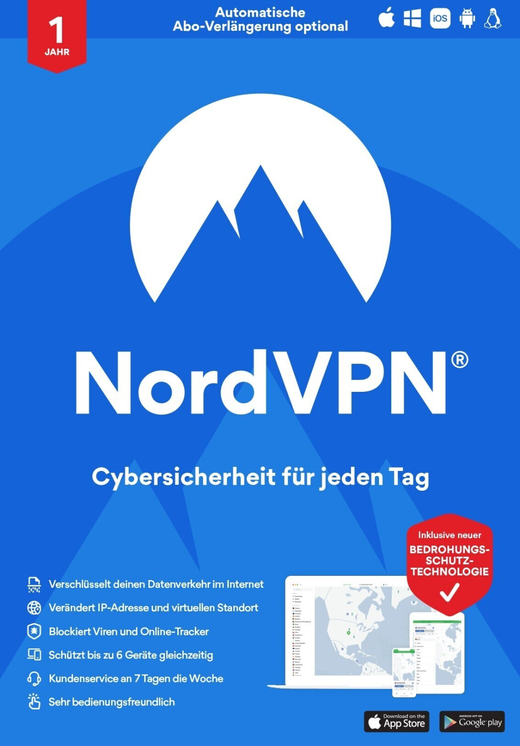 NordVPN VPN Service (6 Geräte) (1 Jahr)